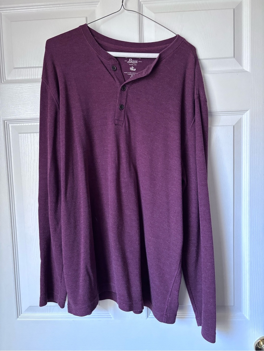 G.H. Bass & Co. Long-Sleeve Henley in Plum XL